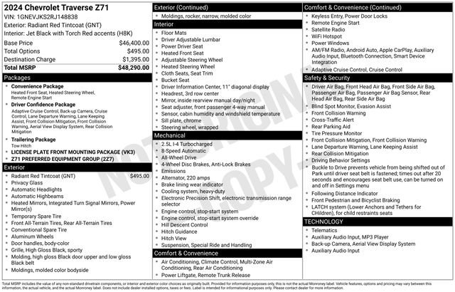 Certified 2024 Chevrolet Traverse Z71 AWD/4WD image 24