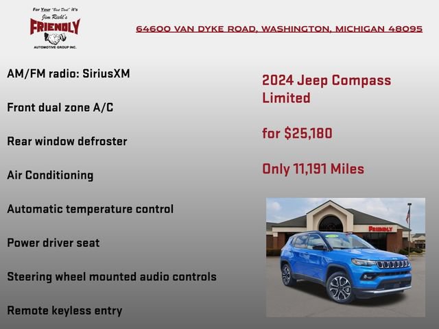 Used 2024 Jeep Compass Limited w/ Sun and Sound Group AWD/4WD image 10