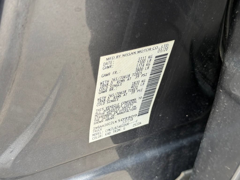 Used 2020 Nissan Titan SV AWD/4WD image 10
