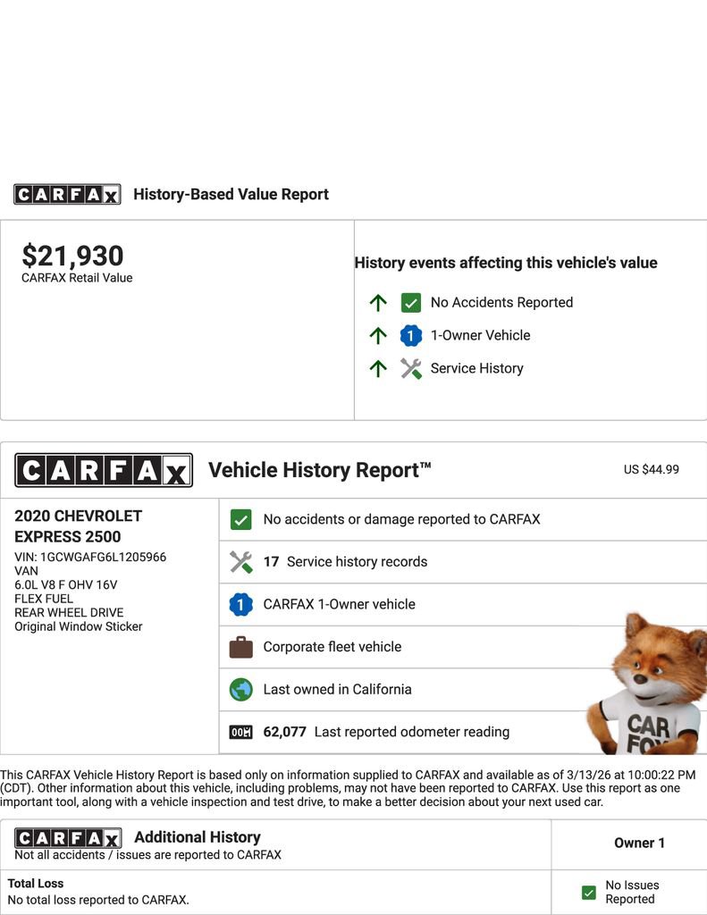 Used 2020 Chevrolet Express 2500 image 2