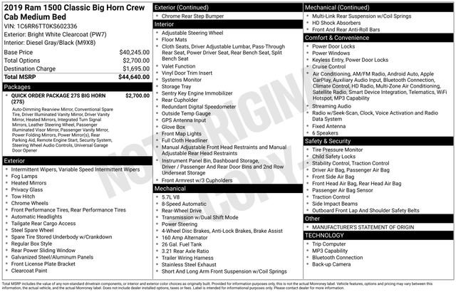 Used 2019 RAM 1500 Big Horn RWD image 3