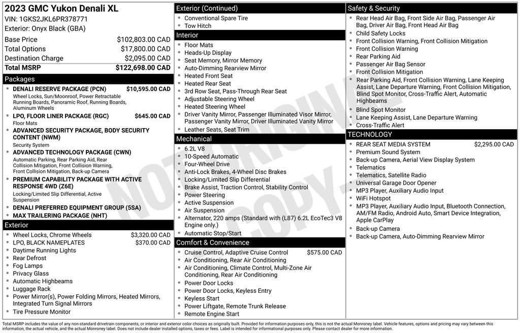 Used 2023 GMC Yukon XL Denali w/ Denali Reserve Package AWD/4WD image 2