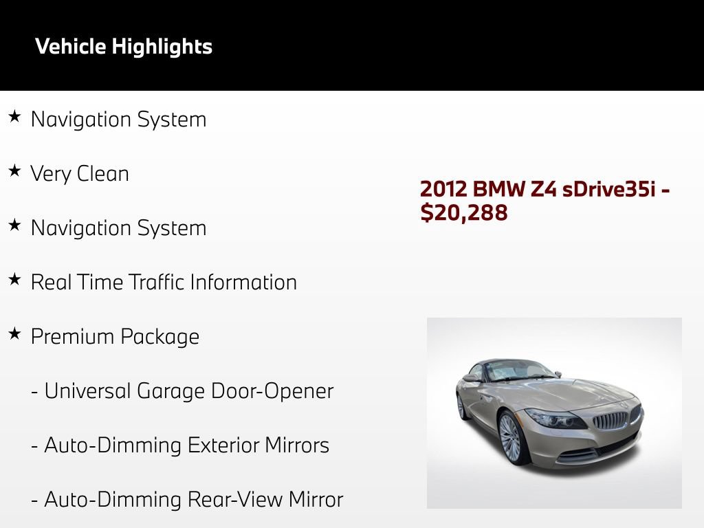 Used 2012 BMW Z4 sDrive35i RWD image 5