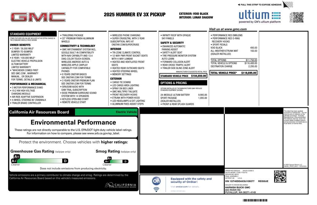 Used 2025 GMC Hummer EV 3X w/ Battery Pack, 24 Module Pack image 2