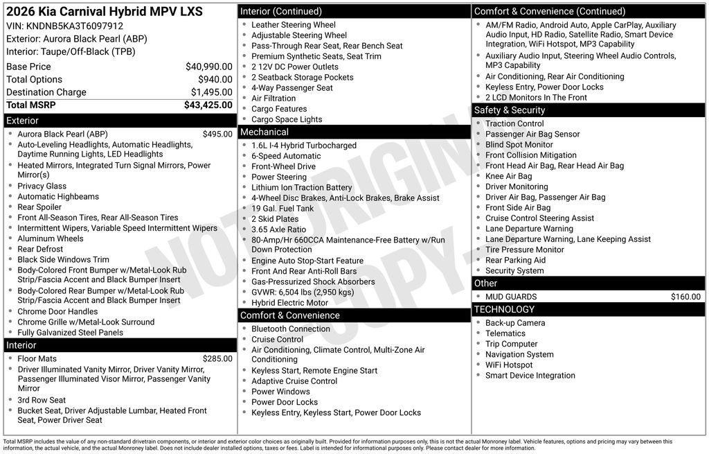 New 2026 Kia Carnival LXS image 4