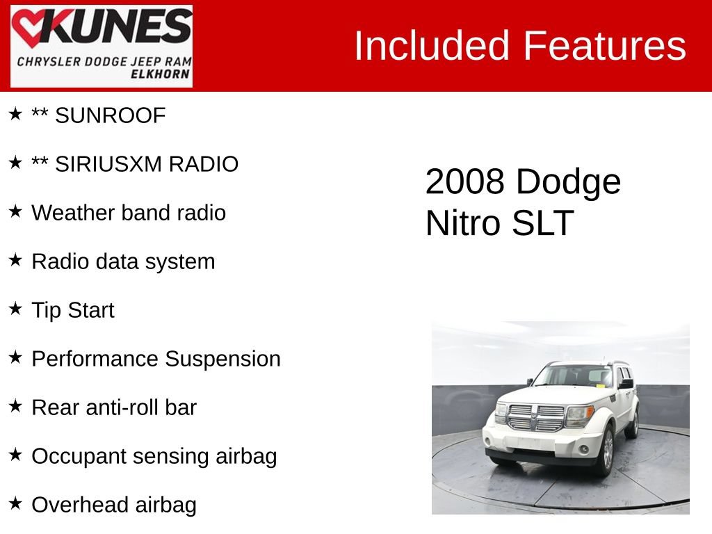 Used 2008 Dodge Nitro SLT w/ Sun & Wheels Group AWD/4WD image 3