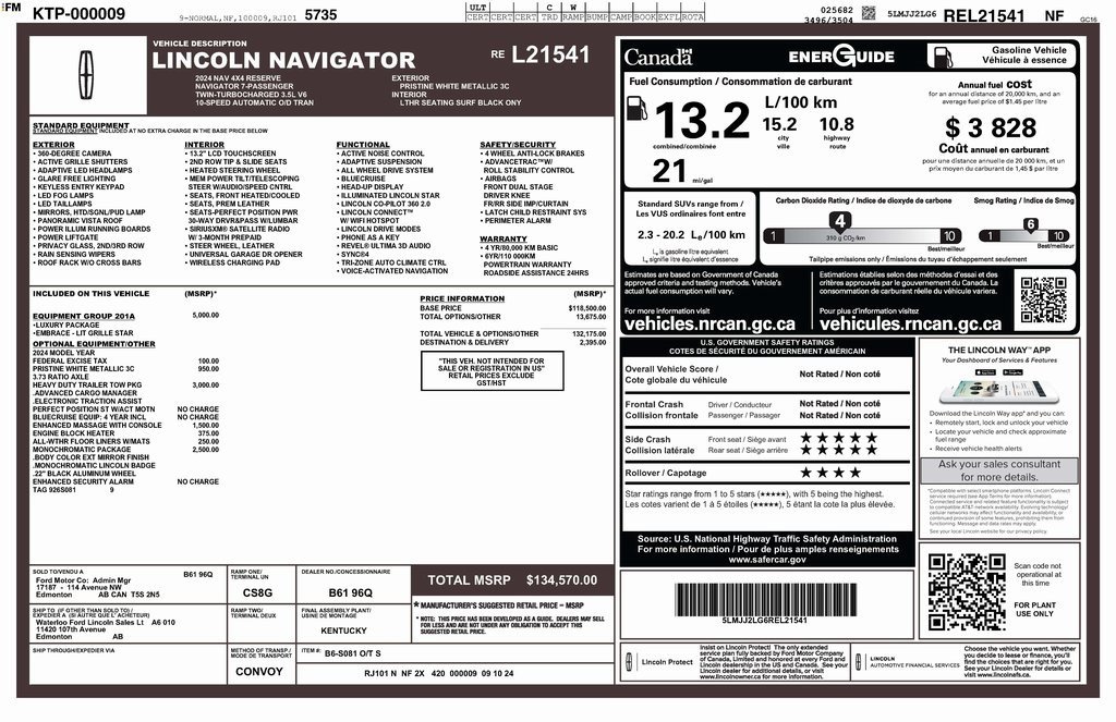 Used 2024 Lincoln Navigator Reserve w/ Equipment Group 201A image 2