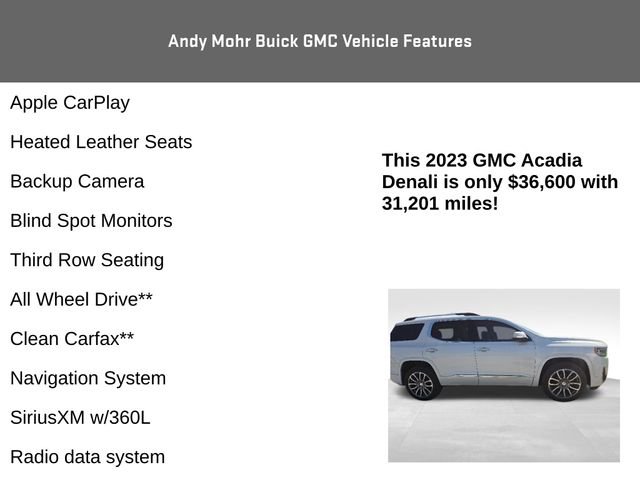 Used 2023 GMC Acadia Denali w/ Denali Ultimate Package AWD/4WD image 4