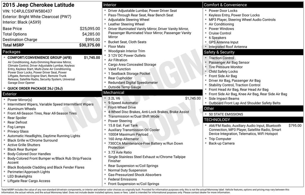 Used 2015 Jeep Cherokee Latitude w/ Comfort/Convenience Group FWD image 38
