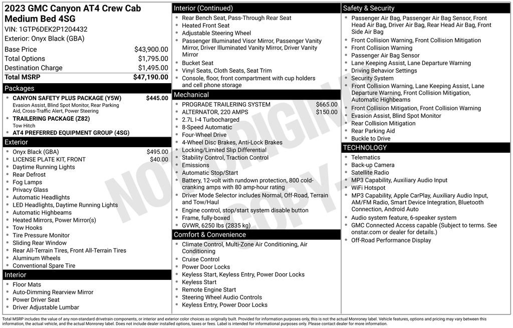 Used 2023 GMC Canyon AT4 w/ Canyon Safety Plus Package AWD/4WD image 38