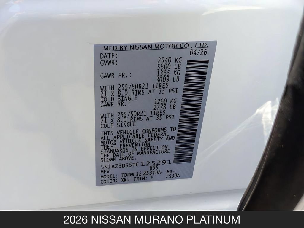 New 2026 Nissan Murano Platinum w/ Cargo Package AWD/4WD image 28