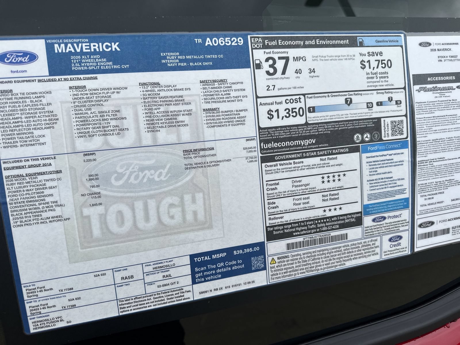 New 2026 Ford Maverick XLT w/ Equipment Group 301A AWD/4WD image 11