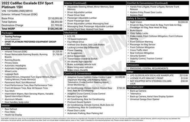 Used 2022 Cadillac Escalade ESV Sport Platinum image 41