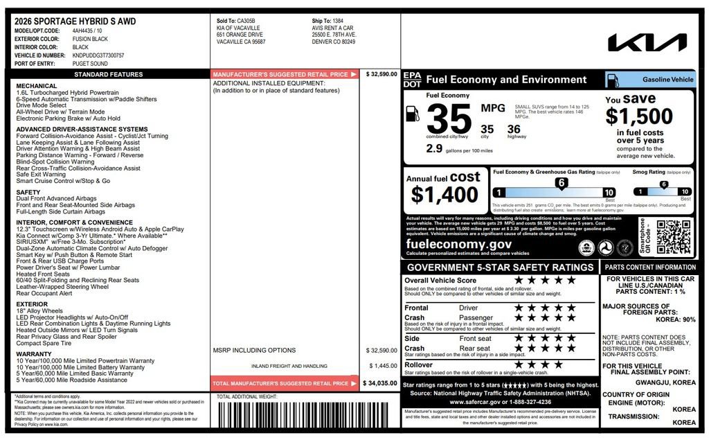 Used 2026 Kia Sportage S image 3