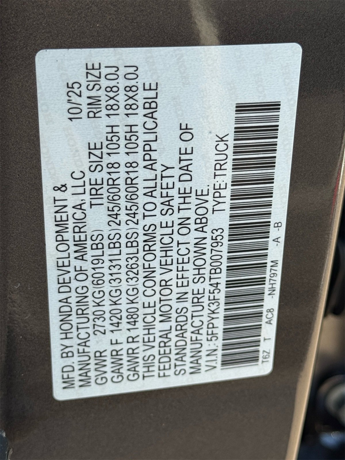 New 2026 Honda Ridgeline RTL image 25