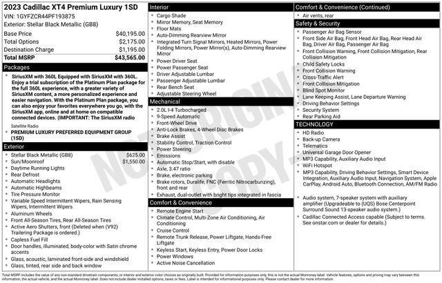 Certified 2023 Cadillac XT4 Premium Luxury FWD image 8
