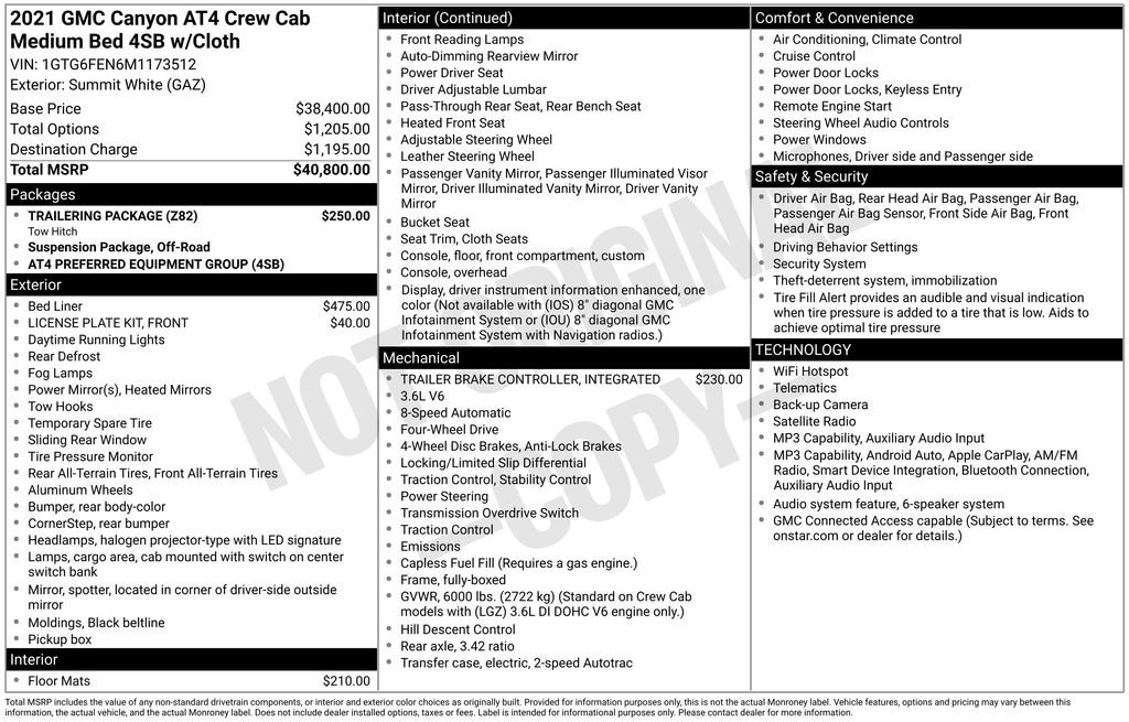 Certified 2021 GMC Canyon AT4 w/ Trailering Package AWD/4WD image 5