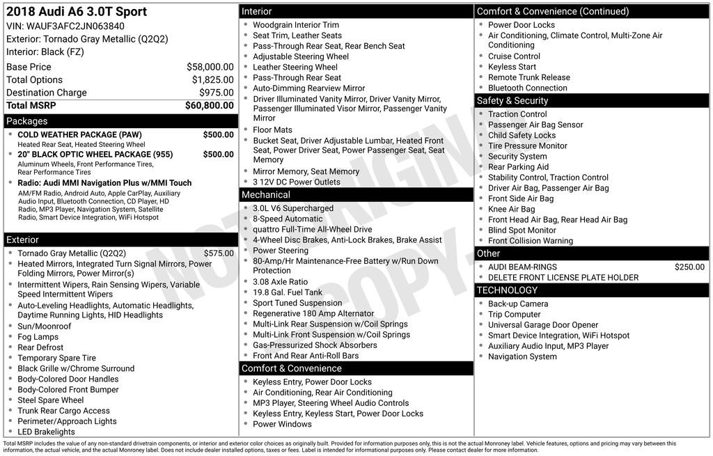 Used 2018 Audi A6 3.0T Sport w/ 20" Black Optic Wheel Package image 44