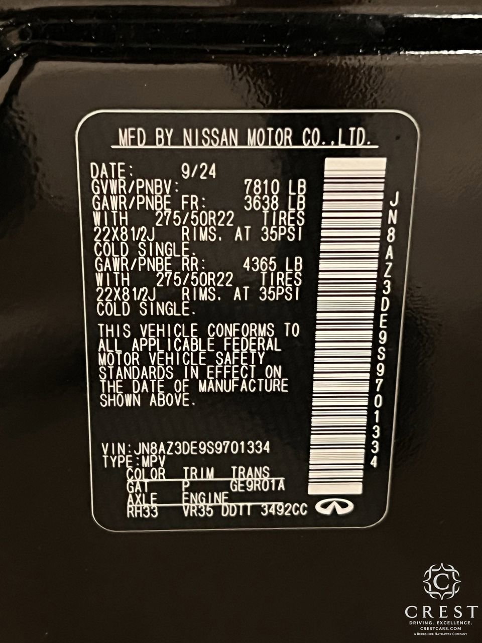 Used 2025 INFINITI QX80 Sensory w/ Exterior Package image 34