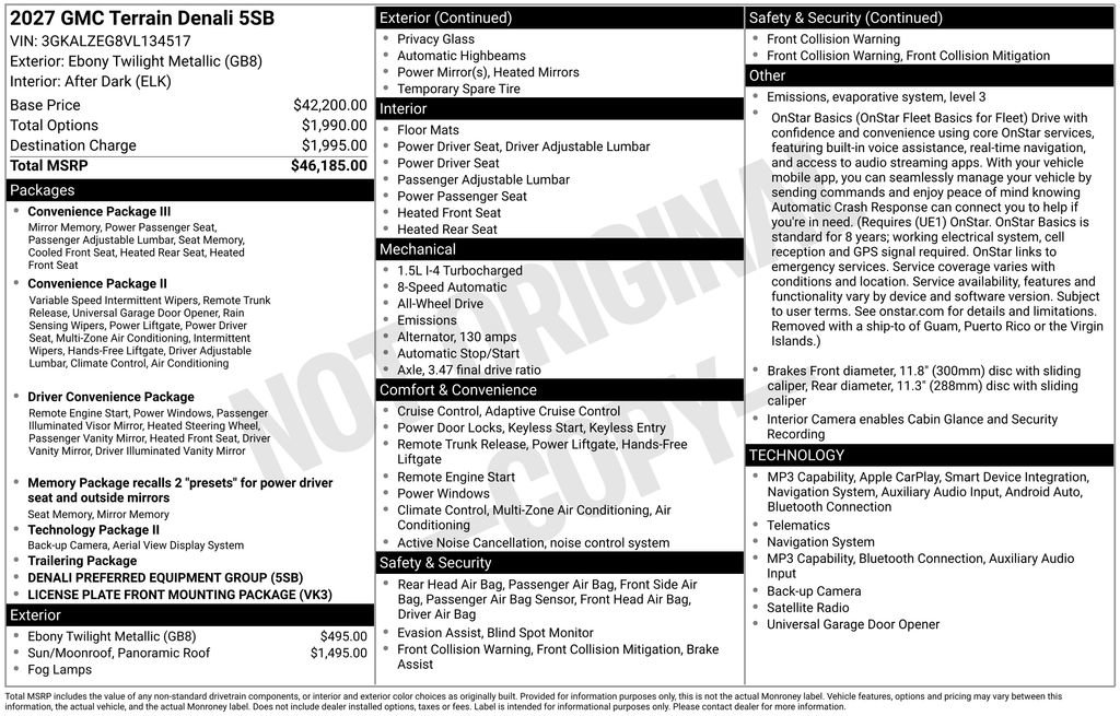 New 2027 GMC Terrain Denali AWD/4WD image 5