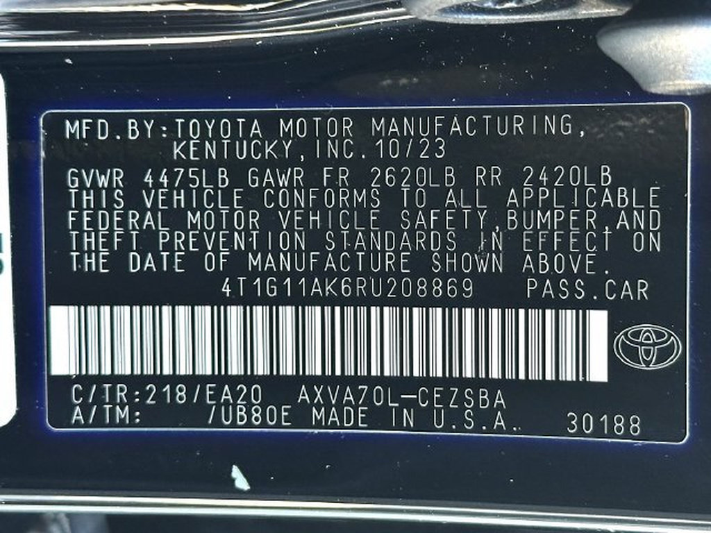 Certified 2024 Toyota Camry SE FWD image 31