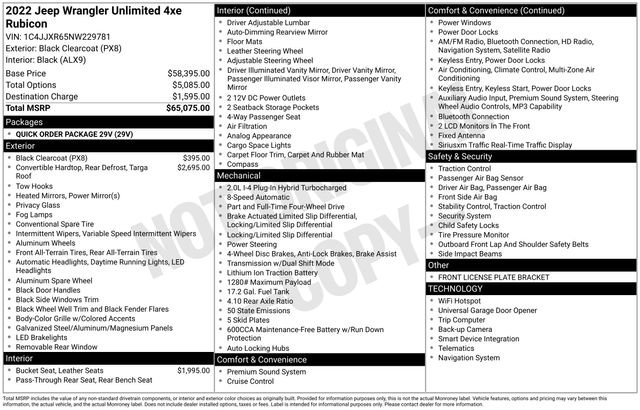 Used 2022 Jeep Wrangler Unlimited Rubicon 4xe AWD/4WD image 62