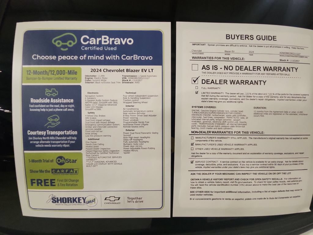 Certified 2024 Chevrolet Blazer EV LT AWD/4WD image 32