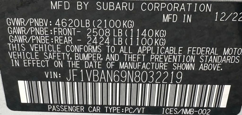 Used 2022 Subaru WRX Limited image 37