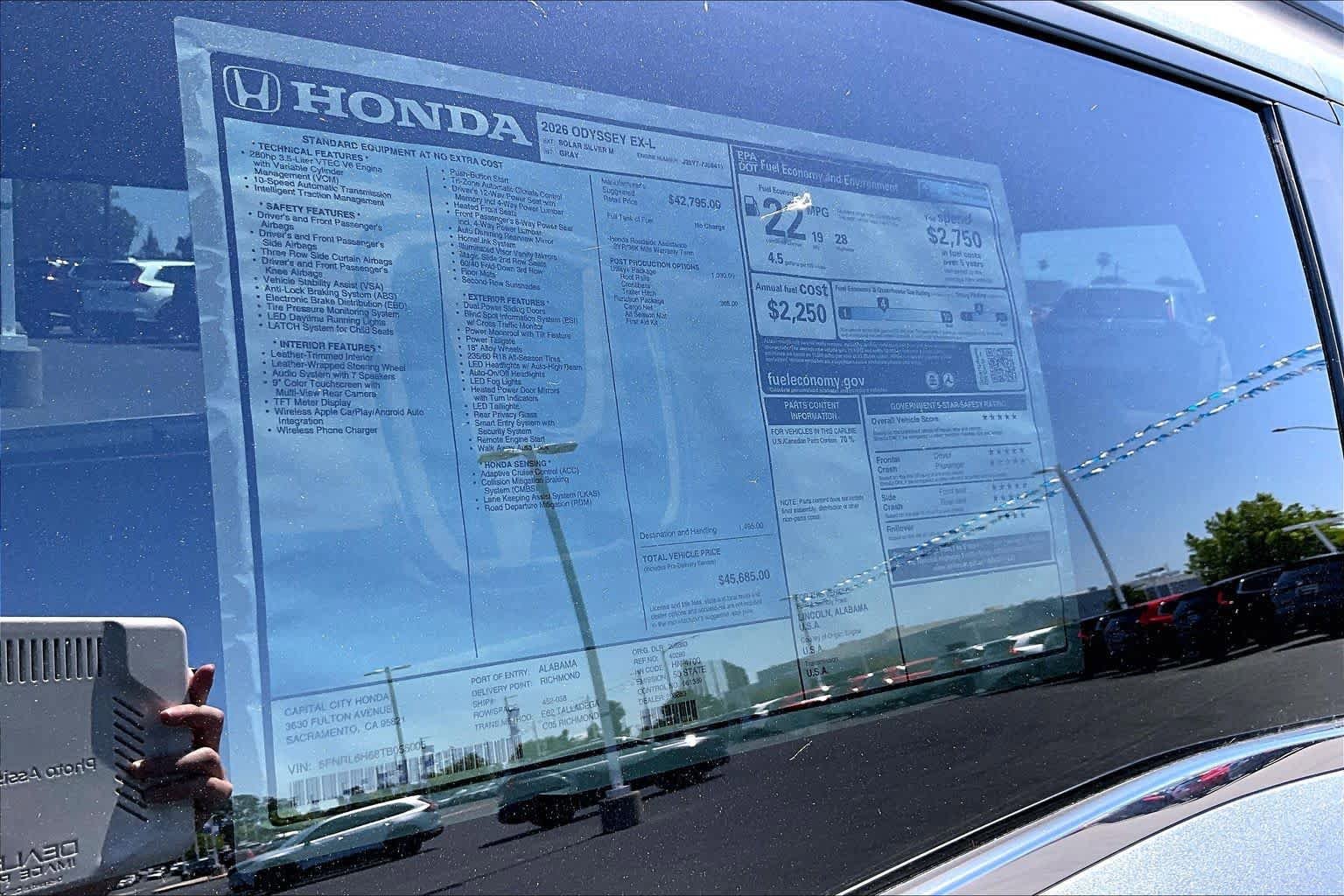 New 2026 Honda Odyssey EX-L image 22