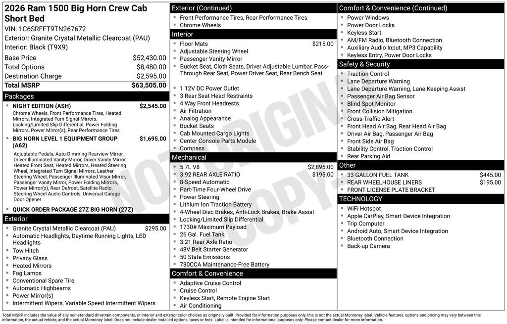 New 2026 RAM 1500 Big Horn w/ Night Edition image 38