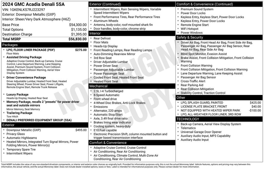 Used 2024 GMC Acadia Denali w/ LPO, Floor Liner Package image 40