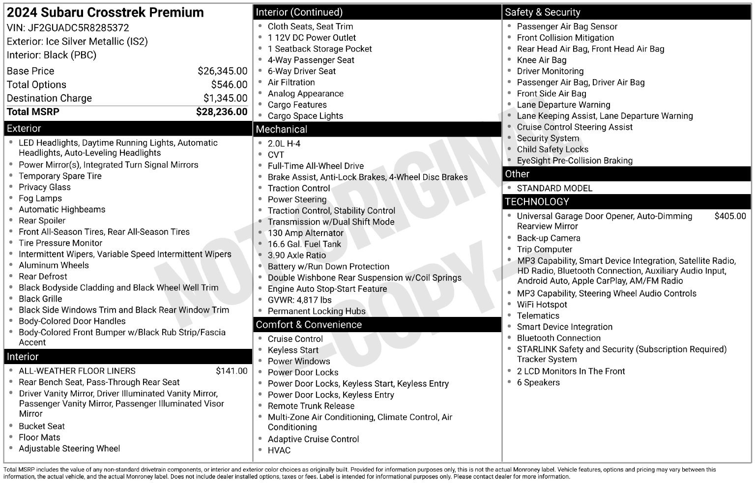 Certified 2024 Subaru Crosstrek 2.0i Premium AWD/4WD image 35