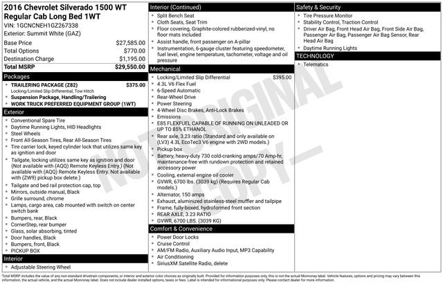 Used 2016 Chevrolet Silverado 1500 W/T w/ Trailering Package image 15