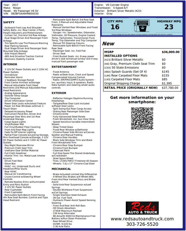 Used 2017 Nissan NV 3500 SV image 17