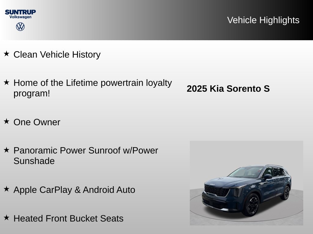 Used 2025 Kia Sorento S w/ Panoramic Sunroof Package FWD image 8