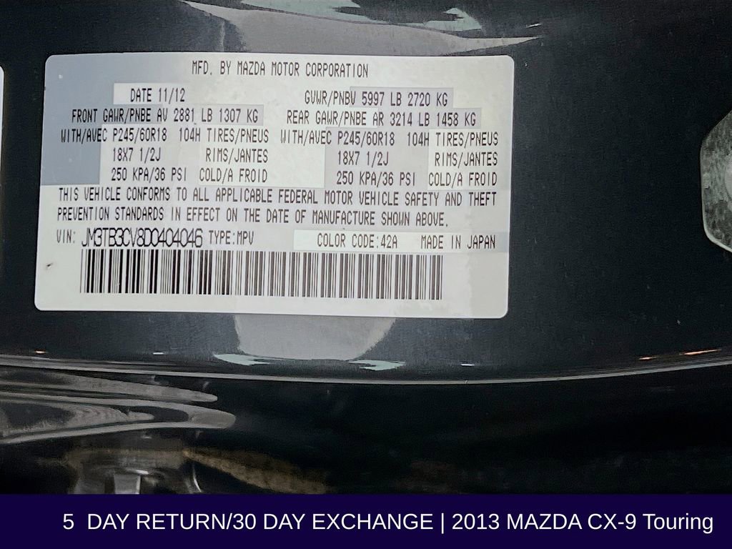 Used 2013 MAZDA CX-9 Touring image 37