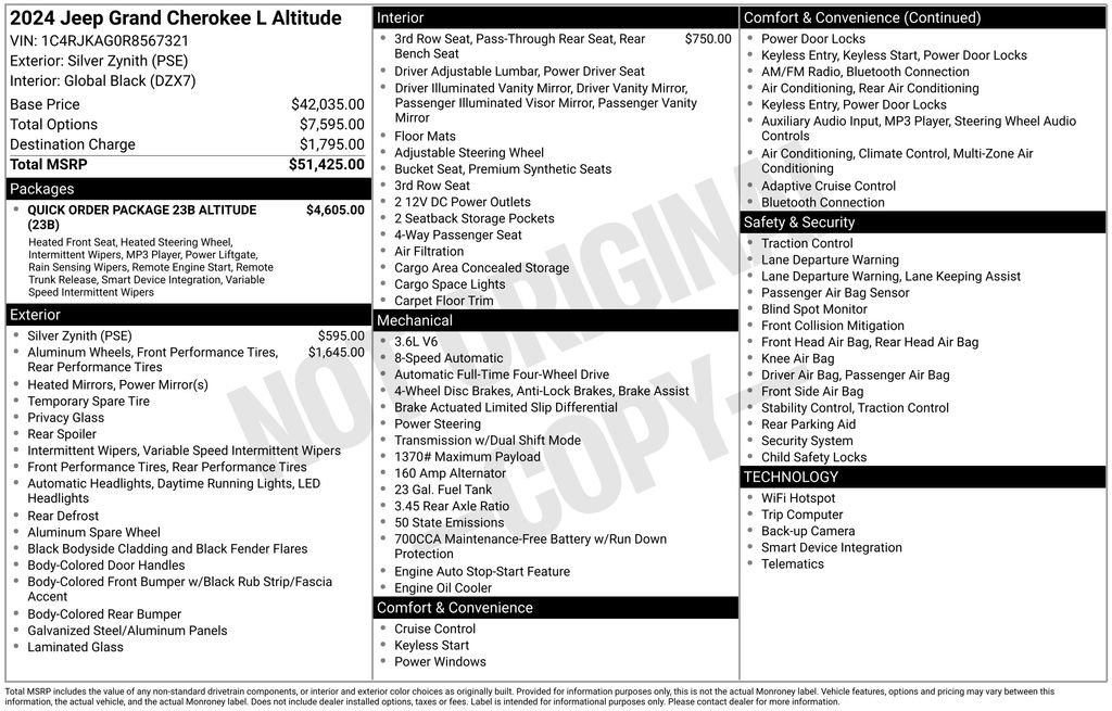 Certified 2024 Jeep Grand Cherokee L Laredo AWD/4WD image 43