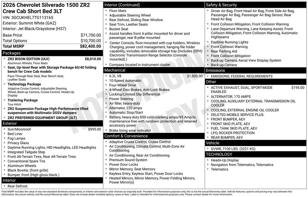 New 2026 Chevrolet Silverado 1500 ZR2 w/ ZR2 Bison Edition image 6