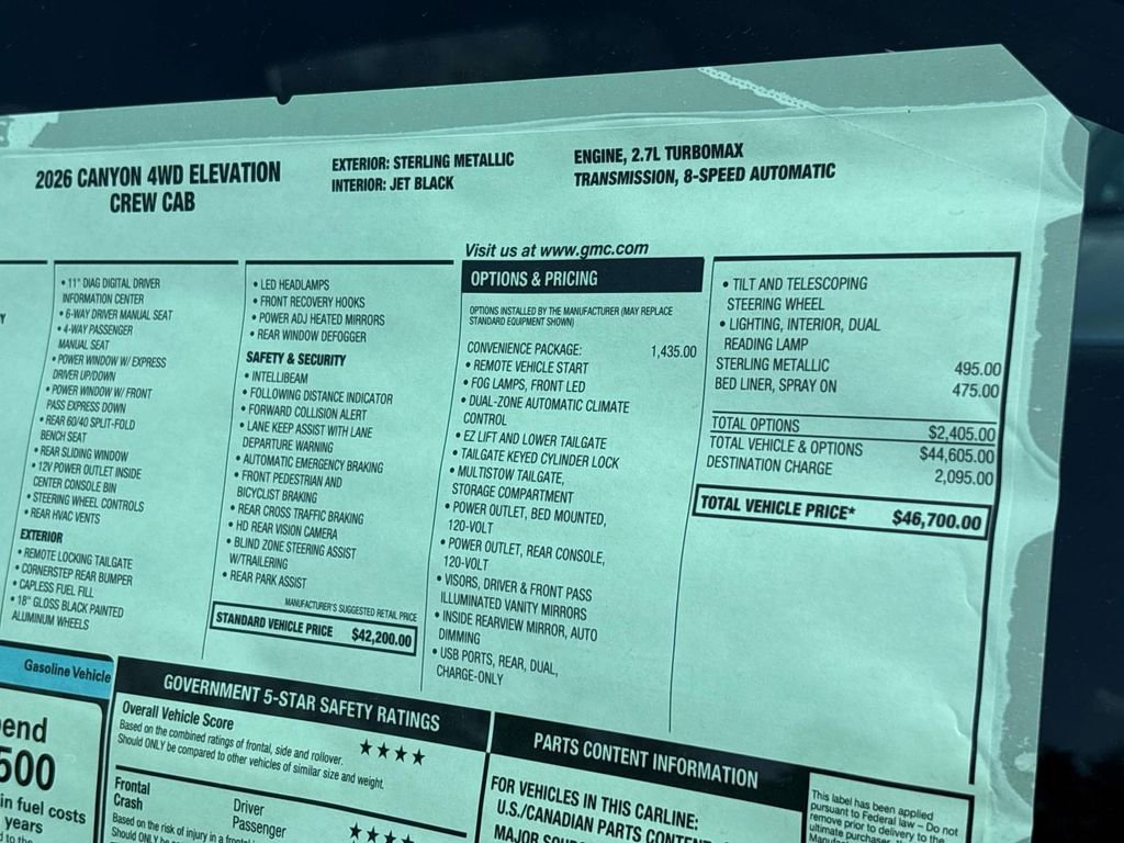 New 2026 GMC Canyon Elevation w/ Convenience Package AWD/4WD image 3