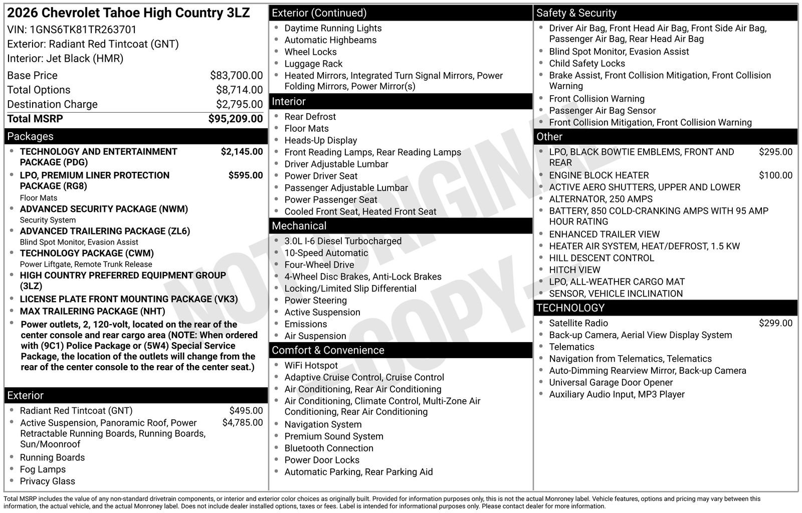 New 2026 Chevrolet Tahoe High Country AWD/4WD image 10