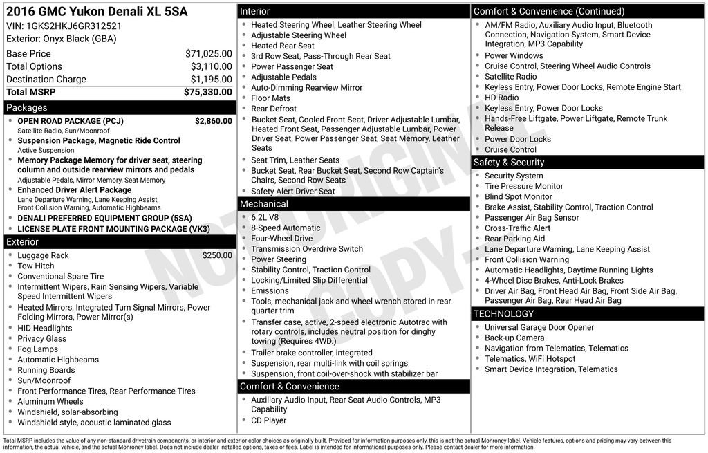 Used 2016 GMC Yukon XL Denali w/ Open Road Package AWD/4WD image 22