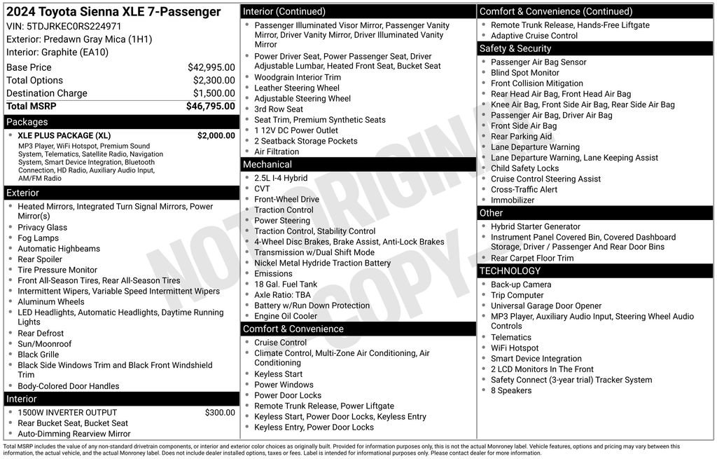 Used 2024 Toyota Sienna XLE w/ XLE Plus Package FWD image 27