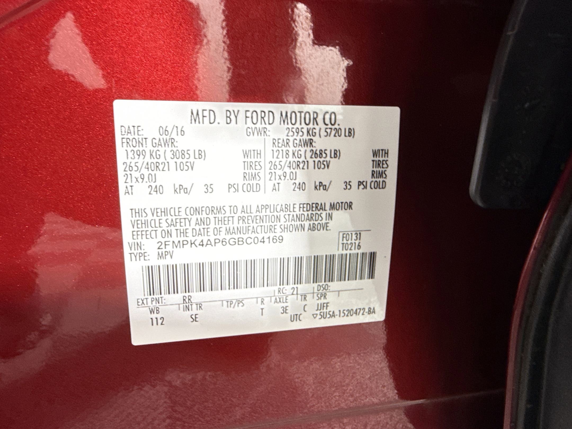 Used 2016 Ford Edge Sport w/ Equipment Group 401A AWD/4WD image 19
