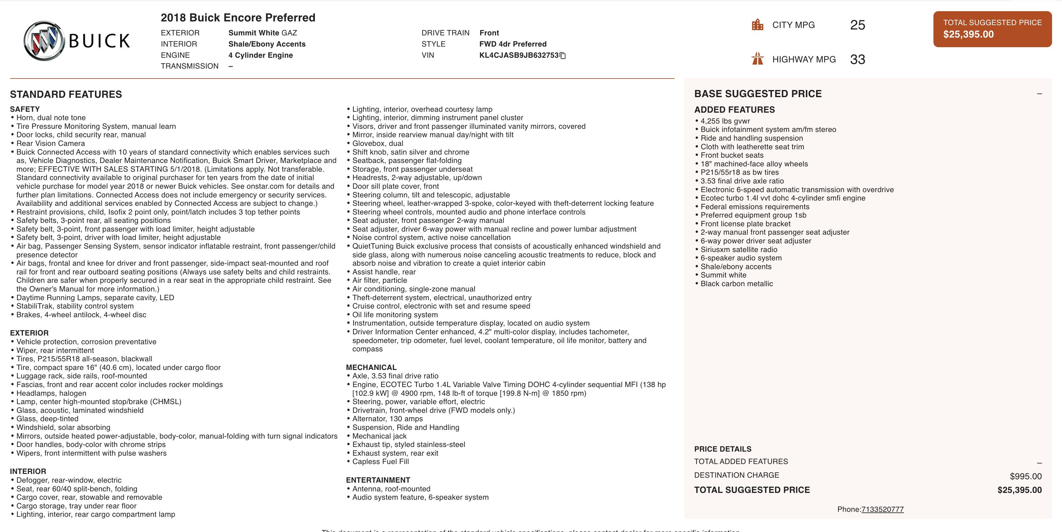 Used 2018 Buick Encore Preferred image 2