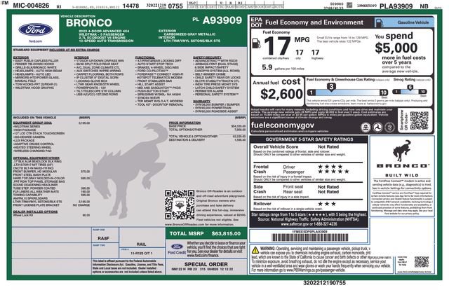 Certified 2023 Ford Bronco Wildtrak AWD/4WD image 41