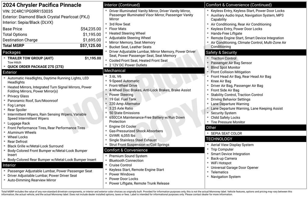Used 2024 Chrysler Pacifica Pinnacle w/ Trailer Tow Group FWD image 6
