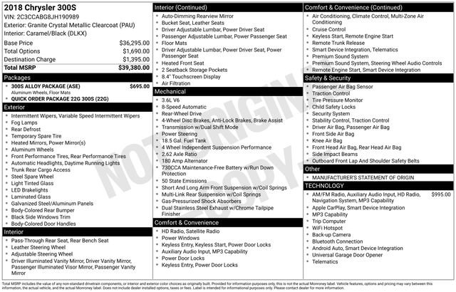 Used 2018 Chrysler 300 S w/ 300S Alloy Package image 34