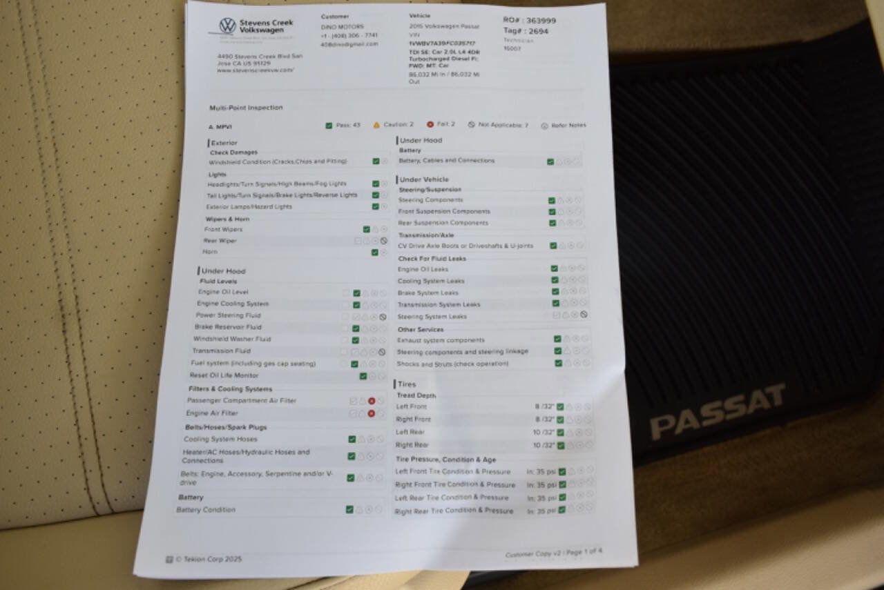 Used 2015 Volkswagen Passat TDI SE image 2