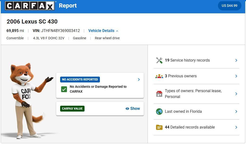 Used 2006 Lexus SC 430 Convertible image 69