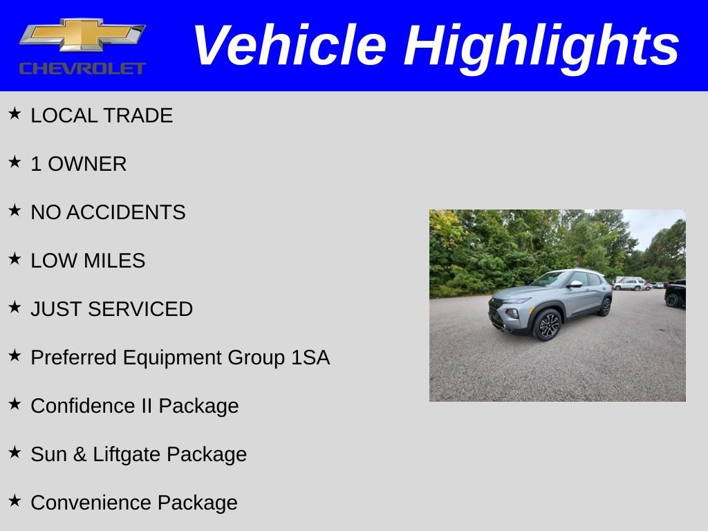 Certified 2023 Chevrolet TrailBlazer ACTIV w/ Sun and Liftgate Package image 2